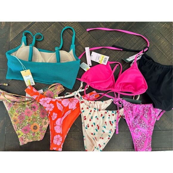 Target Brands 7 Piece Swim Separates Bikini Bundle Size Small New - Picture 2 of 2